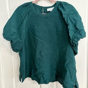 Witchery Teal Puff Sleeve Top